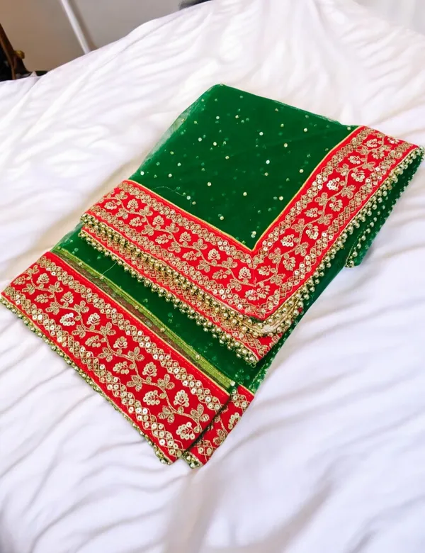 Green_Heavy_Bridal_Stone_Embroidered_Border_Net_Dupatta_For_Women