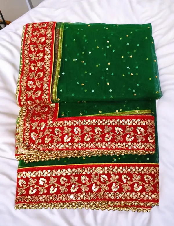 Green_Heavy_Bridal_Stone_Embroidered_Border_Net_Dupatta_For_Women