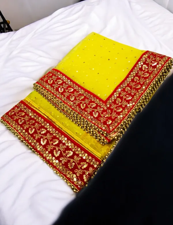 Haldi_Yellow_Heavy_Bridal_Stone_Embroidered_Border_Net_Dupatta_For_Women
