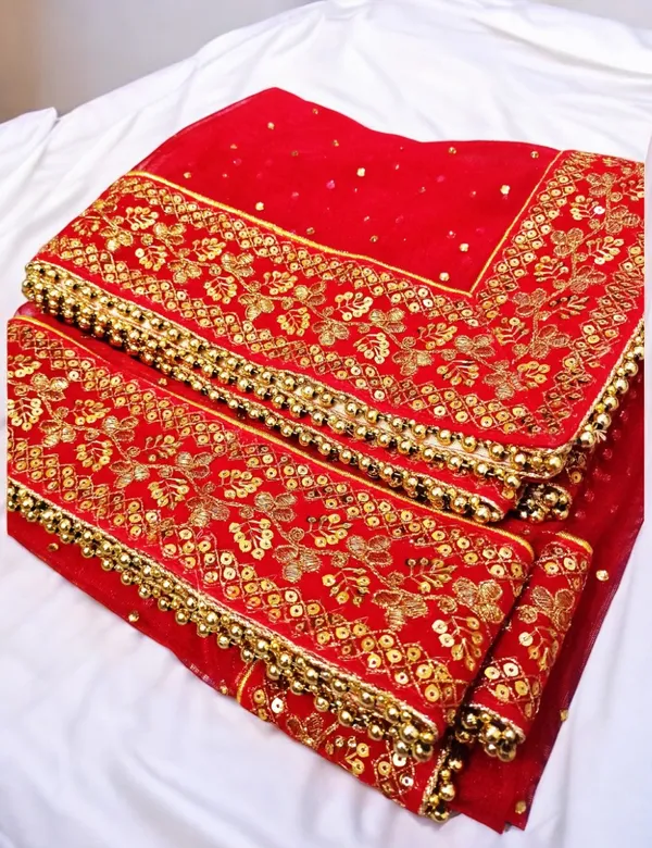 Red_Heavy_Bridal_Stone_Embroidered_Border_Net_Dupatta_For_Women