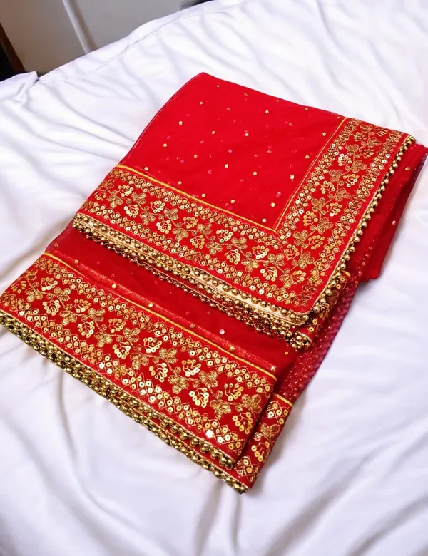 Red_Heavy_Bridal_Stone_Embroidered_Border_Net_Dupatta_For_Women