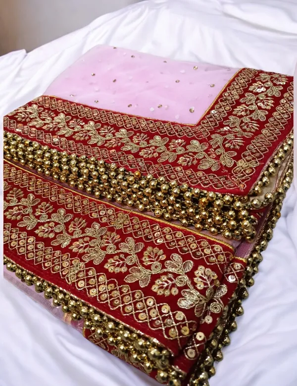 Pink_Heavy_Bridal_Stone_Embroidered_Border_Net_Dupatta_For_Women