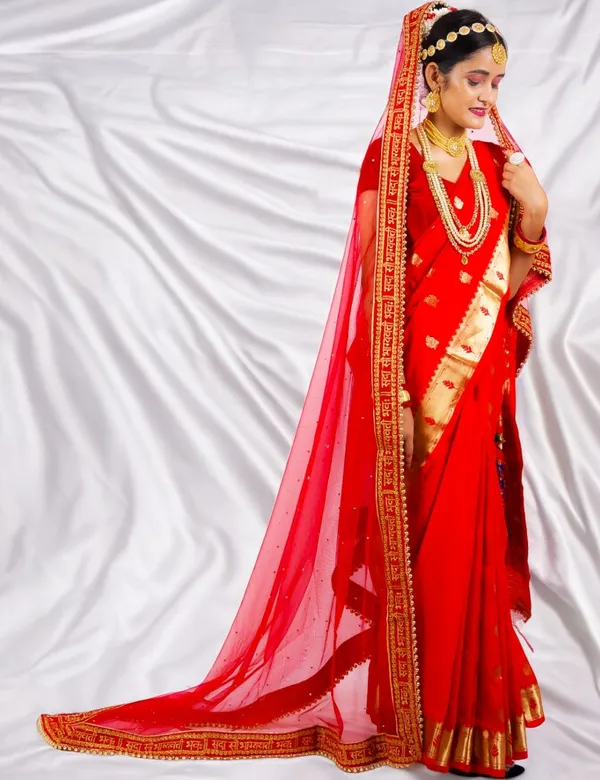 Red_Bridal_Stone_Sada_Saubhagyavati_Net_Dupatta_For_Women