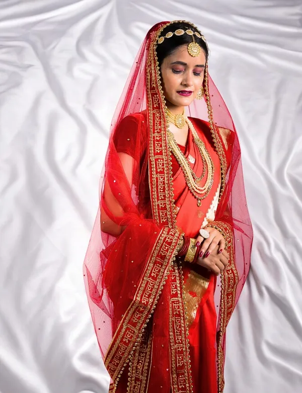 Red_Bridal_Stone_Sada_Saubhagyavati_Net_Dupatta_For_Women