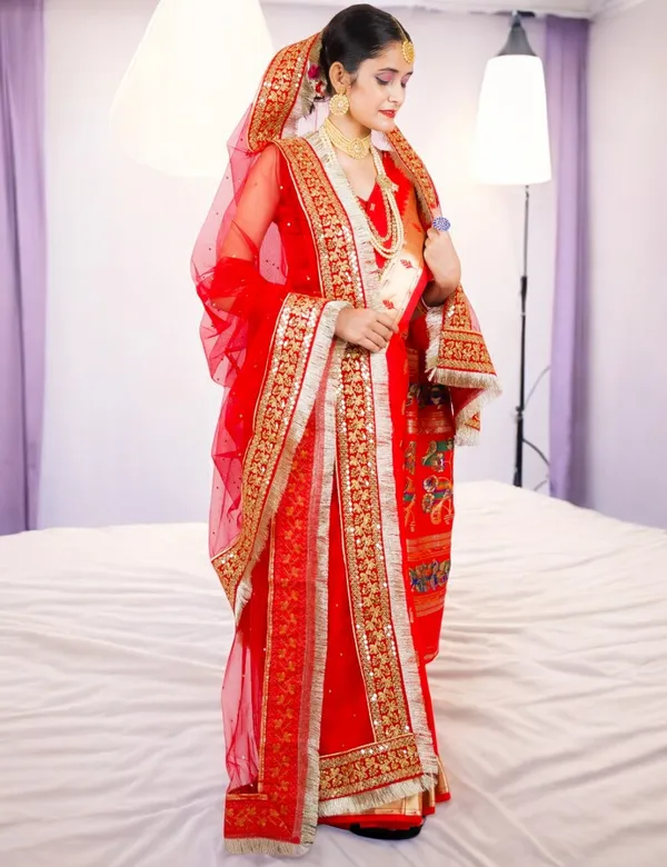 Red_Bridal_Stone_Heavy_Border_Charm_Net_Dupatta_With_Kiran_For_Women