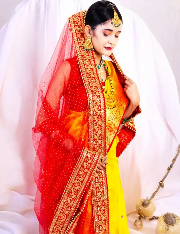 Red_Bridal_Crimson_Sparkle_Net_Dupatta_With_Moti_Lace_For_Women