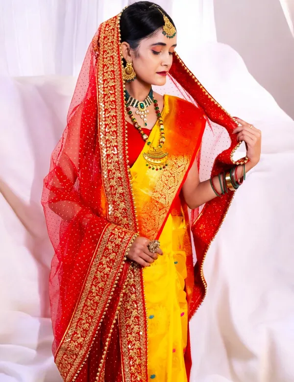 Red_Bridal_Crimson_Sparkle_Net_Dupatta_With_Moti_Lace_For_Women