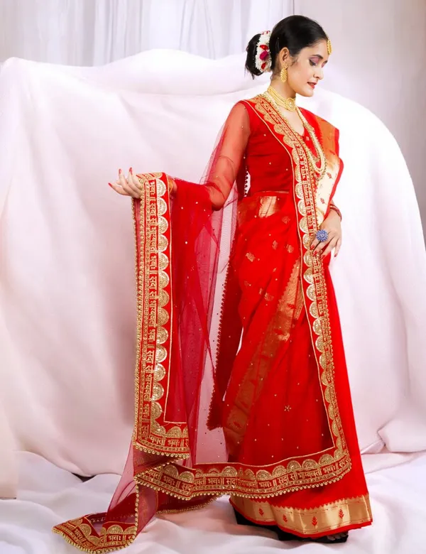 Red_Bridal_Premium_Sada_Saubhagyavati_Net_Dupatta_For_Women