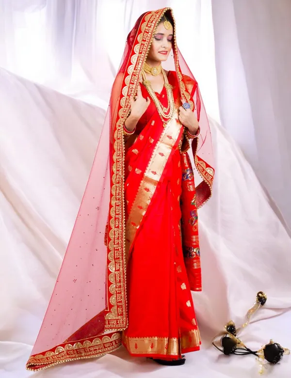 Red_Bridal_Premium_Sada_Saubhagyavati_Net_Dupatta_For_Women
