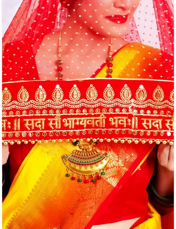Red_Bridal_Net_Glitter_Premium_Sada_Saubhagyavati_Net_Dupatta_For_Women