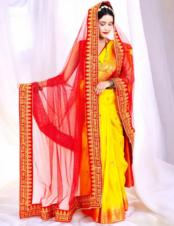 Red_Bridal_Net_Glitter_Premium_Sada_Saubhagyavati_Net_Dupatta_For_Women