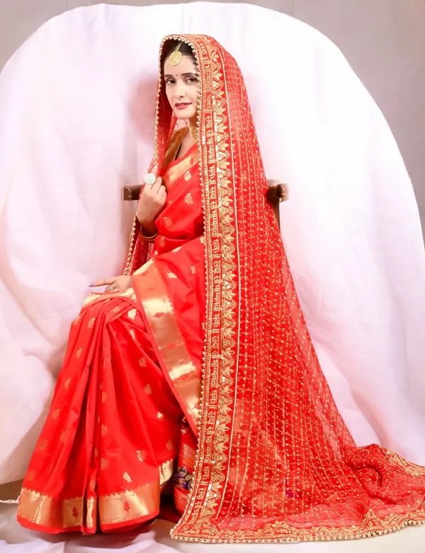 Red_Bridal_Silk_Heavy_Border_Viscose_Dupatta_With_Moti_Lace_For_Women