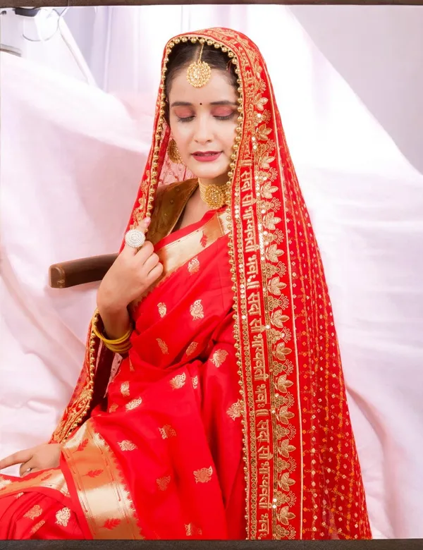 Red_Bridal_Silk_Heavy_Border_Viscose_Dupatta_With_Moti_Lace_For_Women