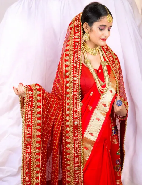 Red_Bridal_Silk_Heavy_Saubhgwati_Border_Viscose_Dupatta_With_Moti_Lace_For_Women