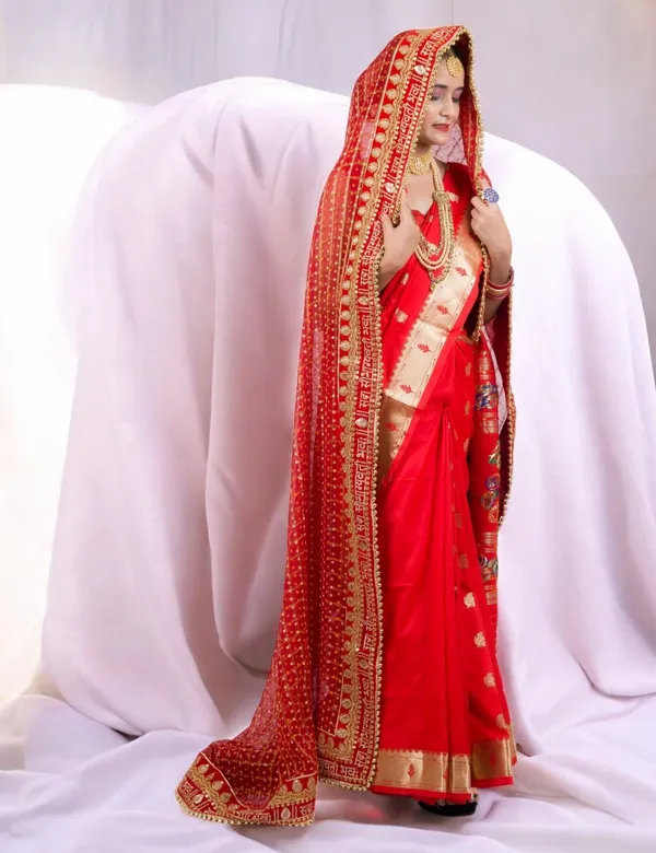 Red_Bridal_Silk_Heavy_Saubhgwati_Border_Viscose_Dupatta_With_Moti_Lace_For_Women