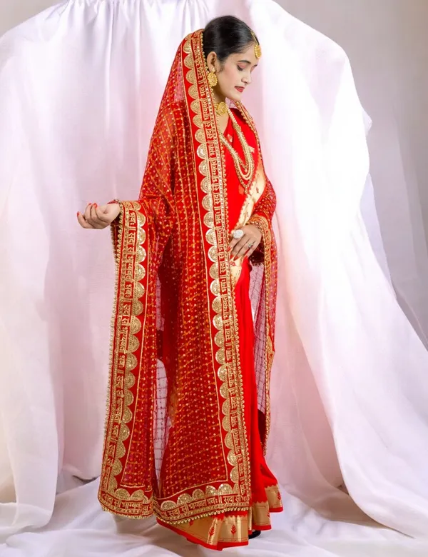 Red_Bridal_Silk_Heavy_Border_Half_Moon_Viscose_Dupatta_With_Moti_Lace_For_Women