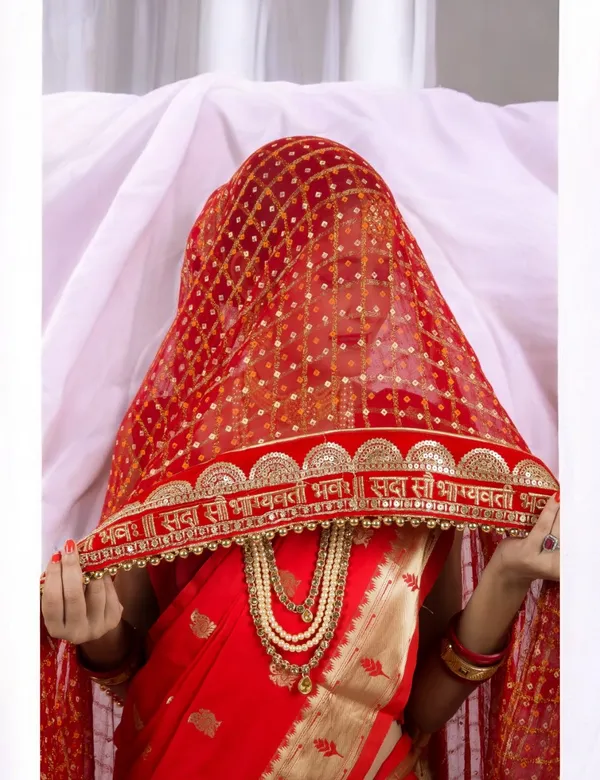 Red_Bridal_Silk_Heavy_Border_Half_Moon_Viscose_Dupatta_With_Moti_Lace_For_Women