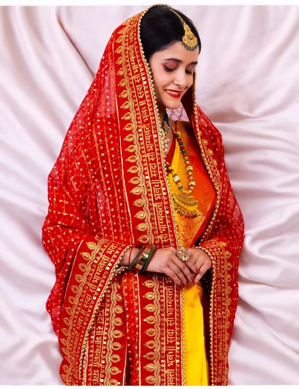 Red_Bridal_Silk_Heavy_Fancy_Saubhgwati_Border_Viscose_Dupatta_With_Moti_Lace_For_Women