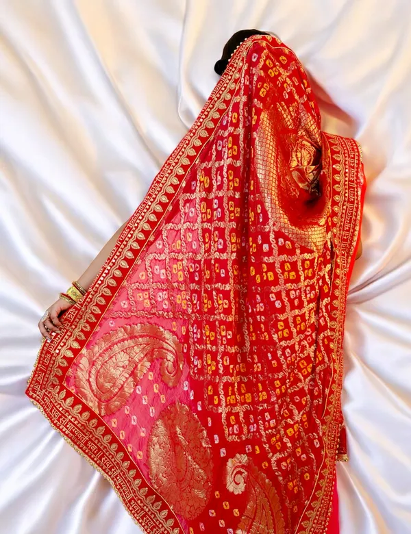 Red_Bridal_Traditional_Art_Silk_Sada_Saubhagyavati_Bandhej_Dupatta_For_Women