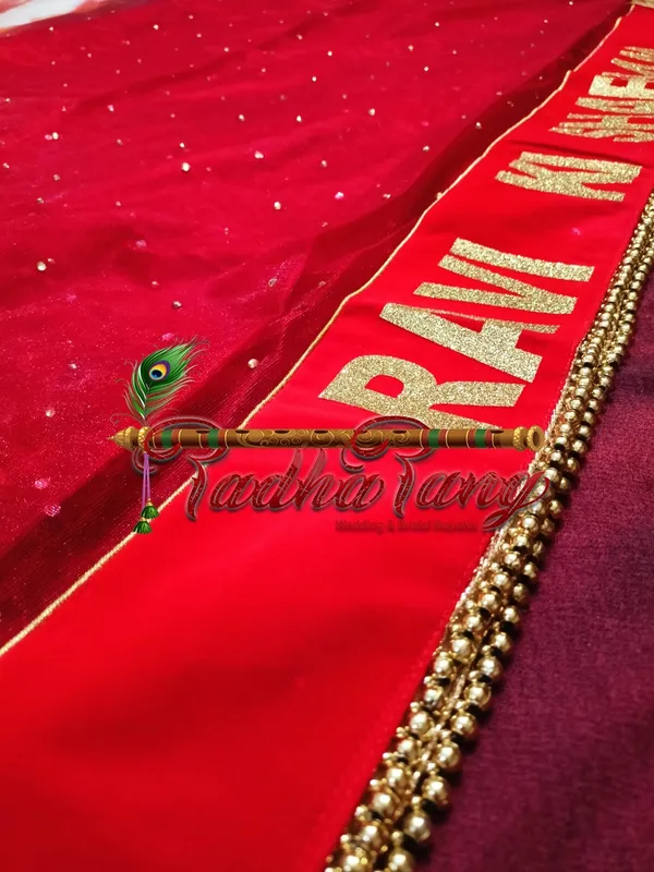 Customized_Red_Bridal_Dupatta_With_Moti_Lace_with_any_text_of_your_choice