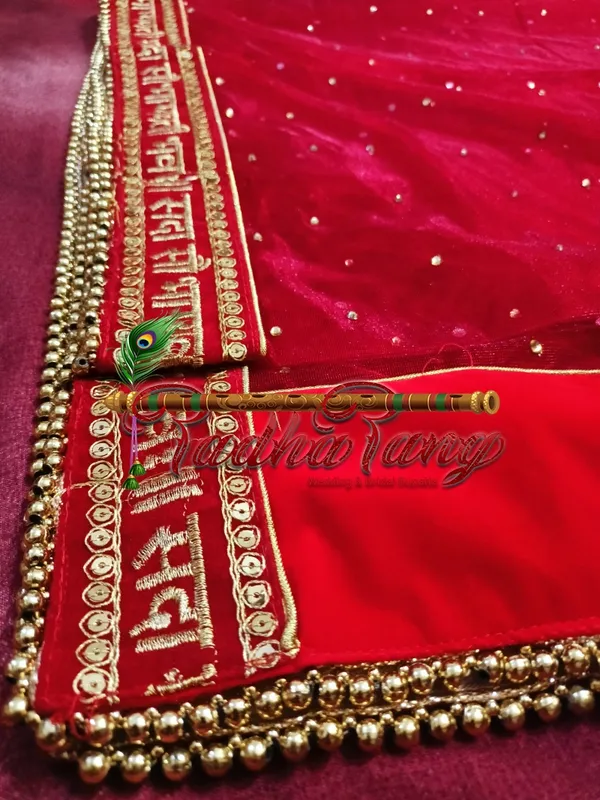 Customized_Red_Bridal_Dupatta_With_Moti_Lace_with_any_text_of_your_choice