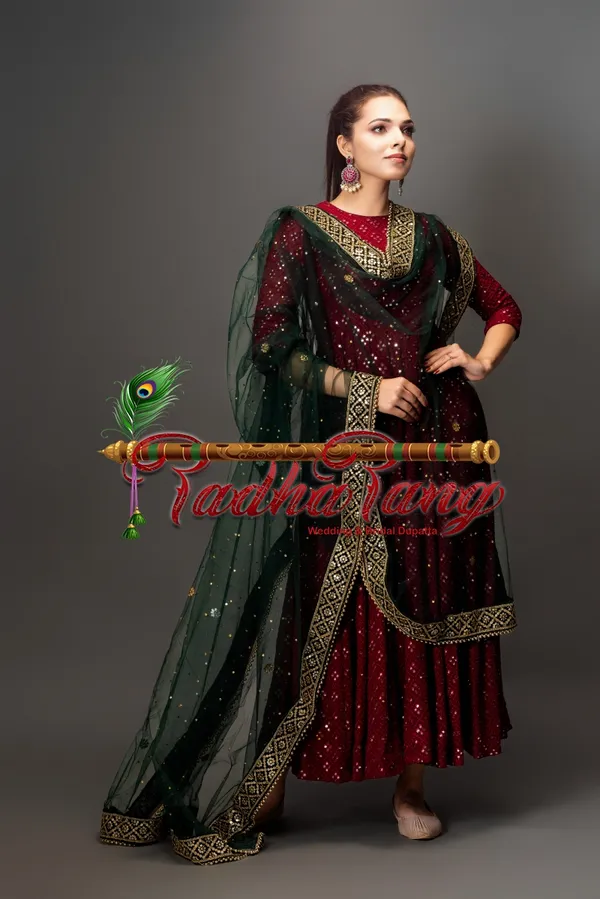 Green_Dulhan'S_Regal_Bottle_Net_Dupatta_For_Women