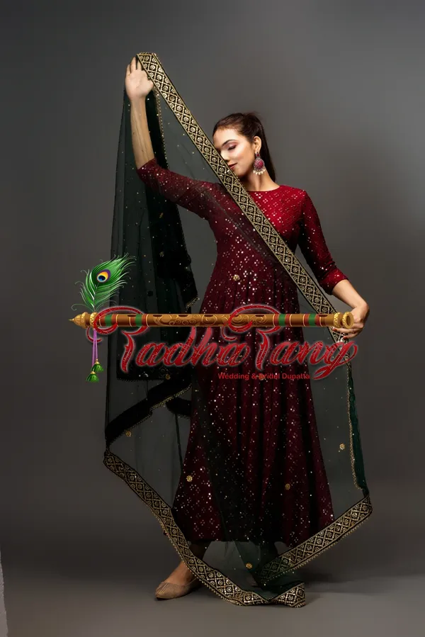 Green_Dulhan'S_Regal_Bottle_Net_Dupatta_For_Women