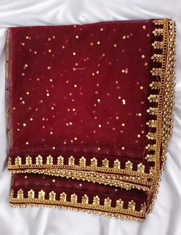 Maroon_Glamorous_Maroon_Hand_Embroidenet_Dupatta_For_Women