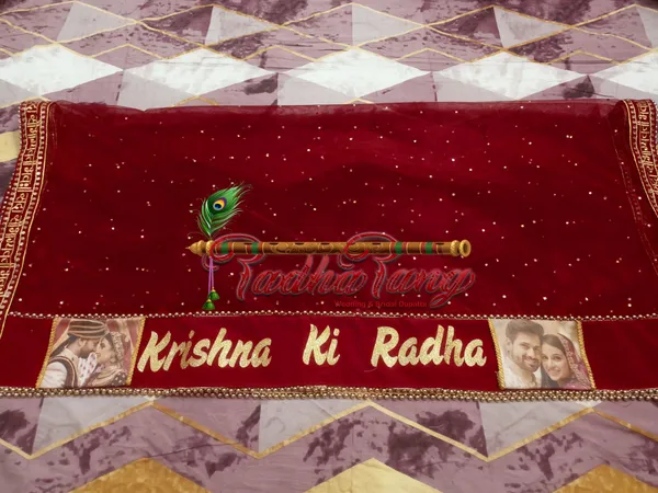 Customized_Maroon_Bridal_Dupatta_With__All_Over_Moti_Lace_with_any_text_of_your_choice