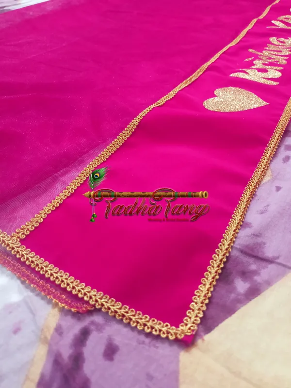 Customized_Rani_Bridal_Dupatta_with_All_Over_Simple_Lace_with_any_text_of_your_choice