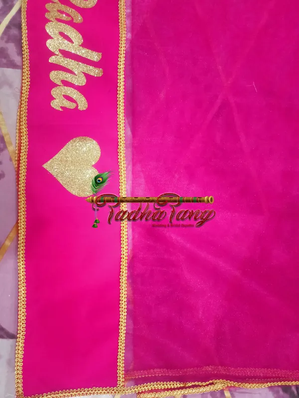 Customized_Rani_Bridal_Dupatta_with_All_Over_Simple_Lace_with_any_text_of_your_choice