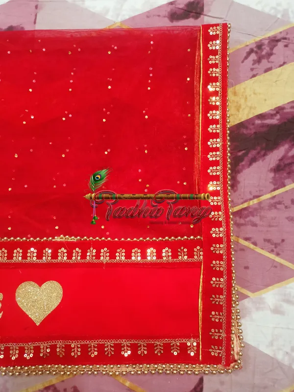 Customized__Red_Bridal_Dupatta_With_Premium_Lace_with_any_text_of_your_choice