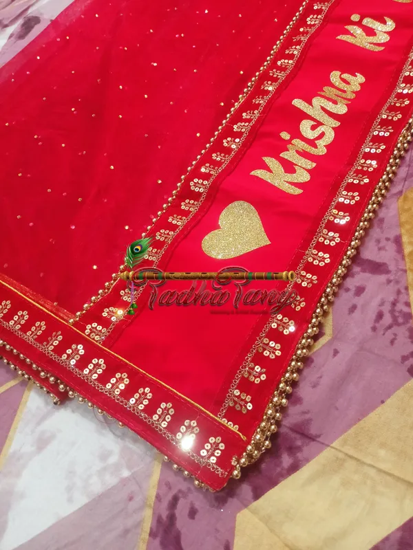 Customized__Red_Bridal_Dupatta_With_Premium_Lace_with_any_text_of_your_choice