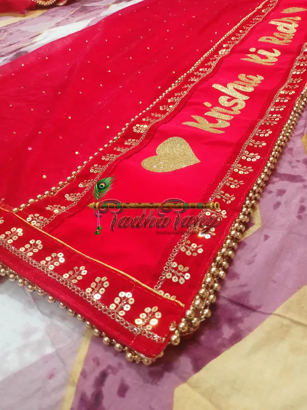 Customized__Red_Bridal_Dupatta_With_Premium_Lace_with_any_text_of_your_choice