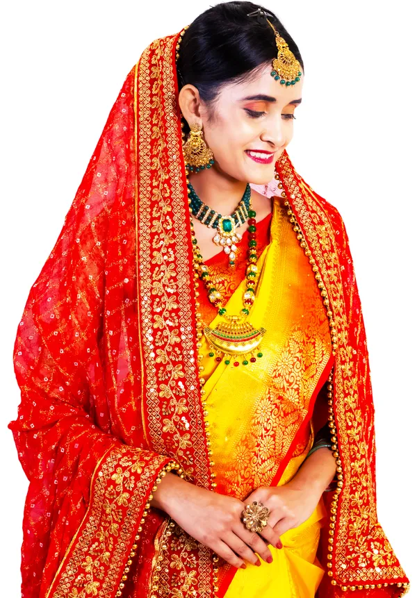 Red_Bridal_Royal_Silk_Heavy_Flower_Design_Border_Viscose_Dupatta_With_Moti_Lace_For_Women