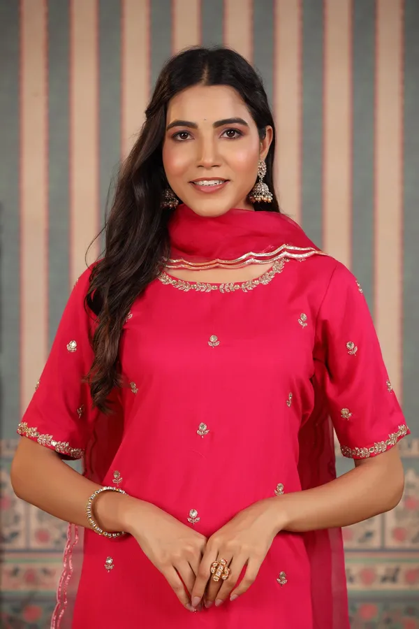 Pink_Handwork_Leheriya_Muslin_Sharara_Set_For_Women