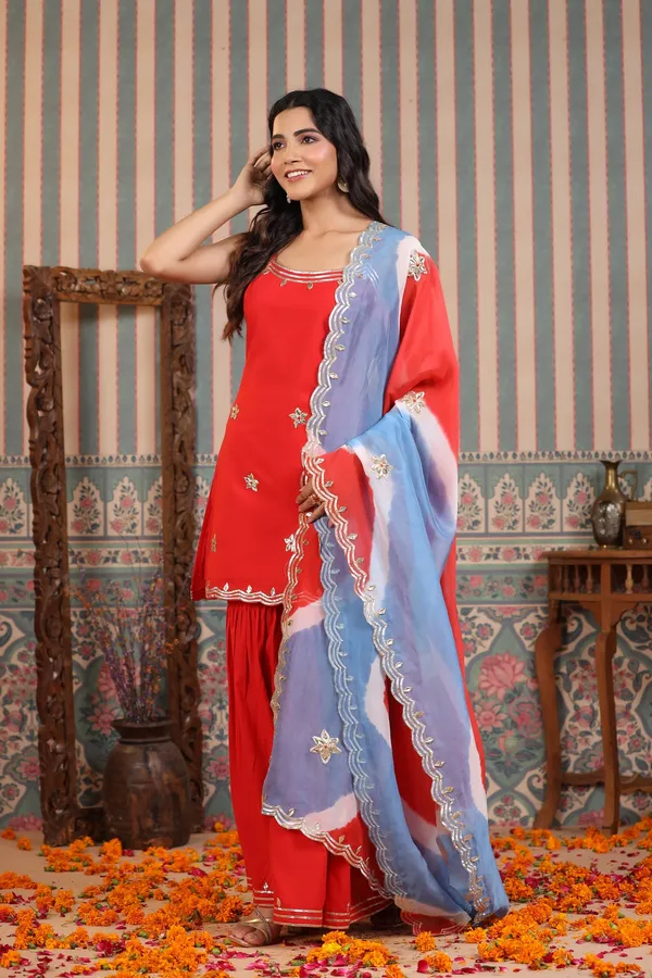 Crimson_Red_Gotapatti_Cotton_Sharara_Set_For_Women