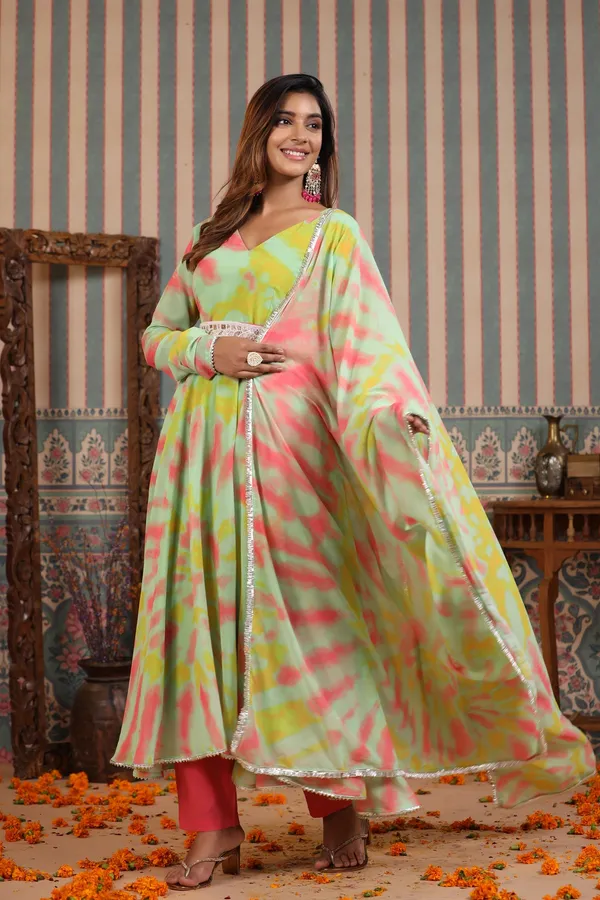 Green_Georgette_Full_Sleeves_Anarkali_Set_For_Women