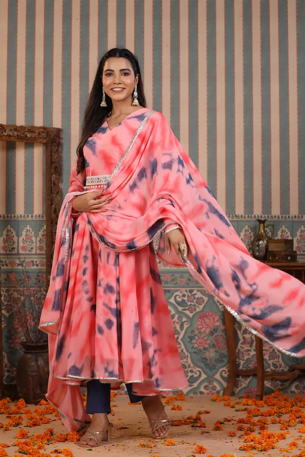 Peach_Georgette_Anarkali_Set_For_Women