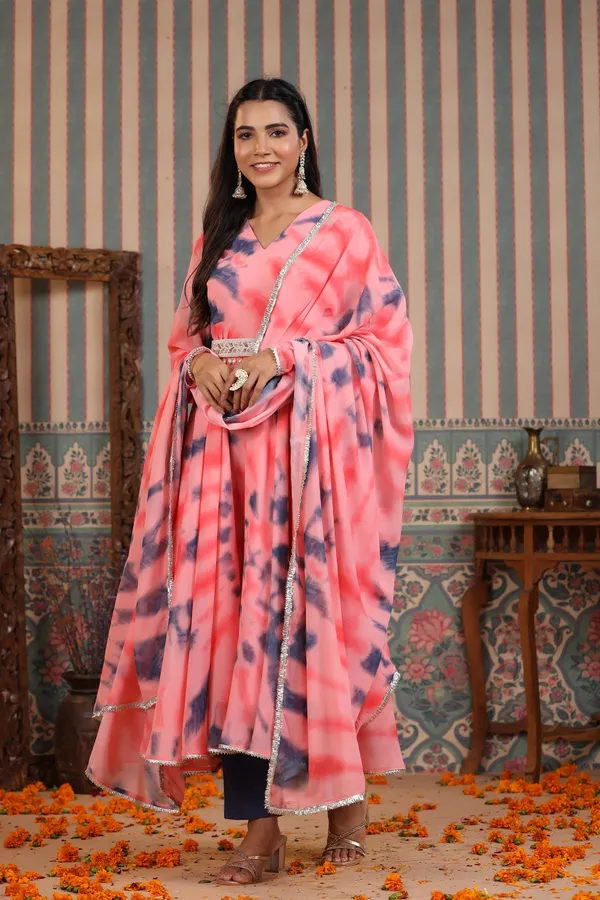 Peach_Georgette_Anarkali_Set_For_Women