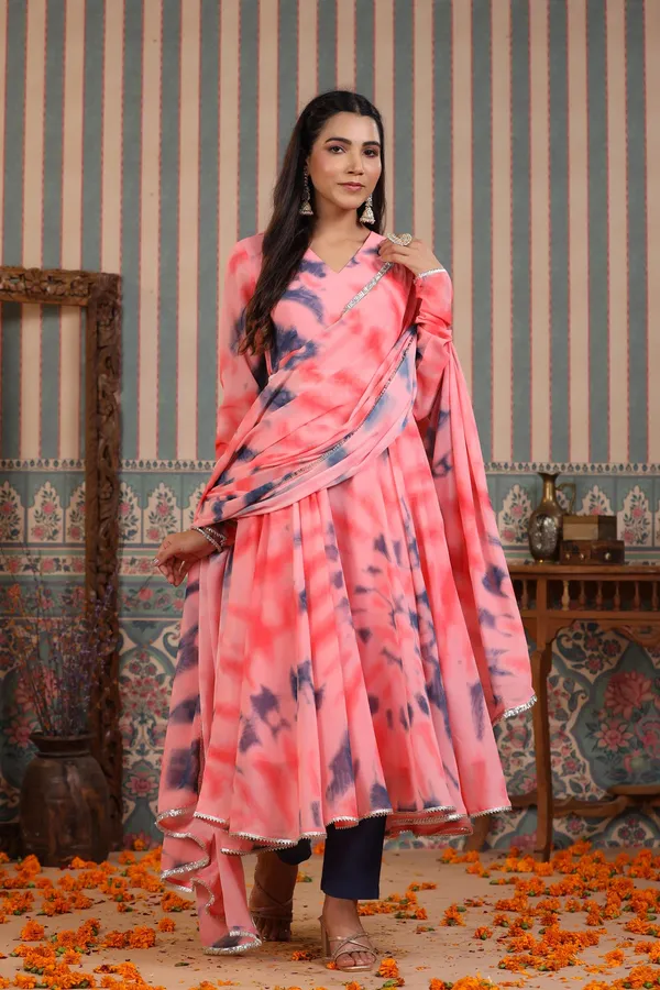 Peach_Georgette_Anarkali_Set_For_Women