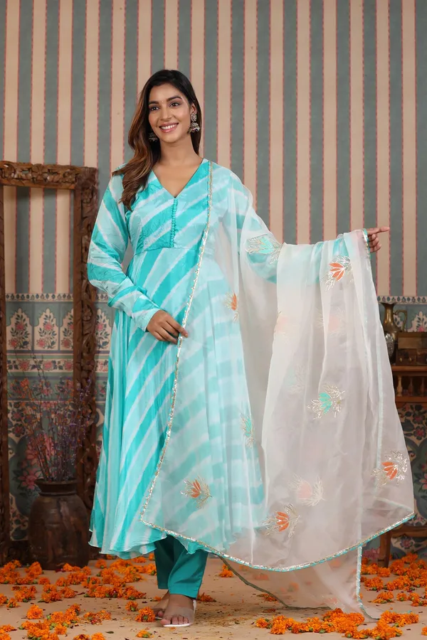 Aqua_Green_Umbrella_Tie_And_Dye_Muslin_Suit_Set_For_Women