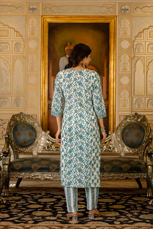 Blue_Floral_Printed_Regular_Pure_Cotton_Kurta_With_Palazzos_&__Dupatta_For_Women