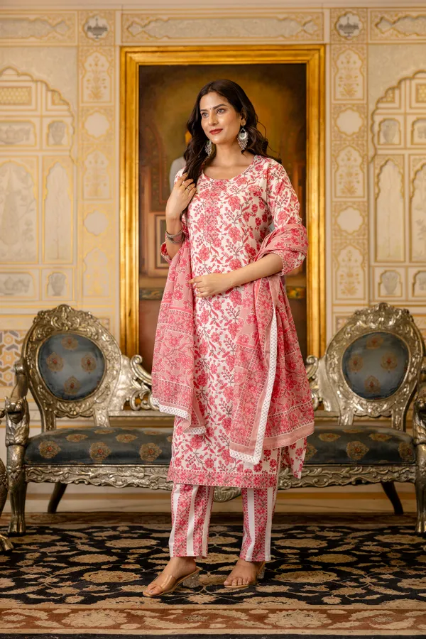 Pink_Floral_Printed_Regular_Pure_Cotton_Kurta_With_Palazzos_&__Dupatta_For_Women