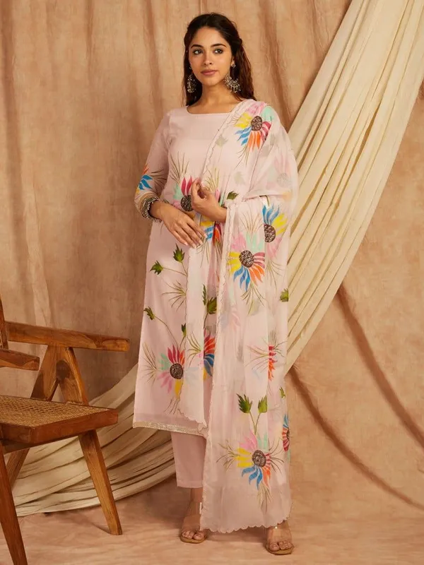 Pink_Floral_Printed_Round_Neck_Pure_Cotton_Straight_Kurta_With_Palazzos_&_Dupatta_For_Women