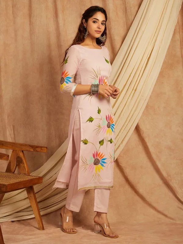 Pink_Floral_Printed_Round_Neck_Pure_Cotton_Straight_Kurta_With_Palazzos_&_Dupatta_For_Women