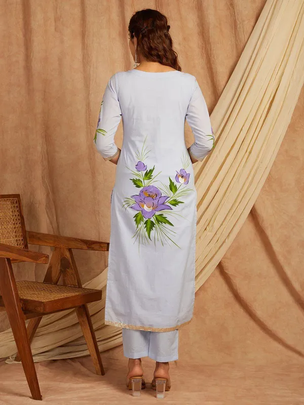 Blue_Floral_Printed_Regular_Pure_Cotton_Kurta_Palazzos_With_Dupatta_For_Women