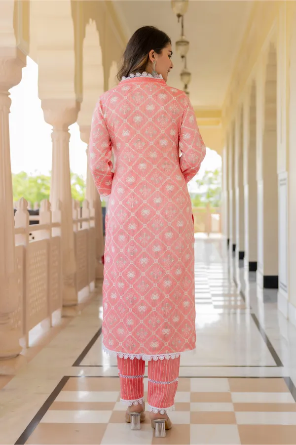 Pink_Floral_Printed_Gotta_Patti_Chanderi_Cotton_Kurta_With_Palazzos_&_Dupatta_For_Women