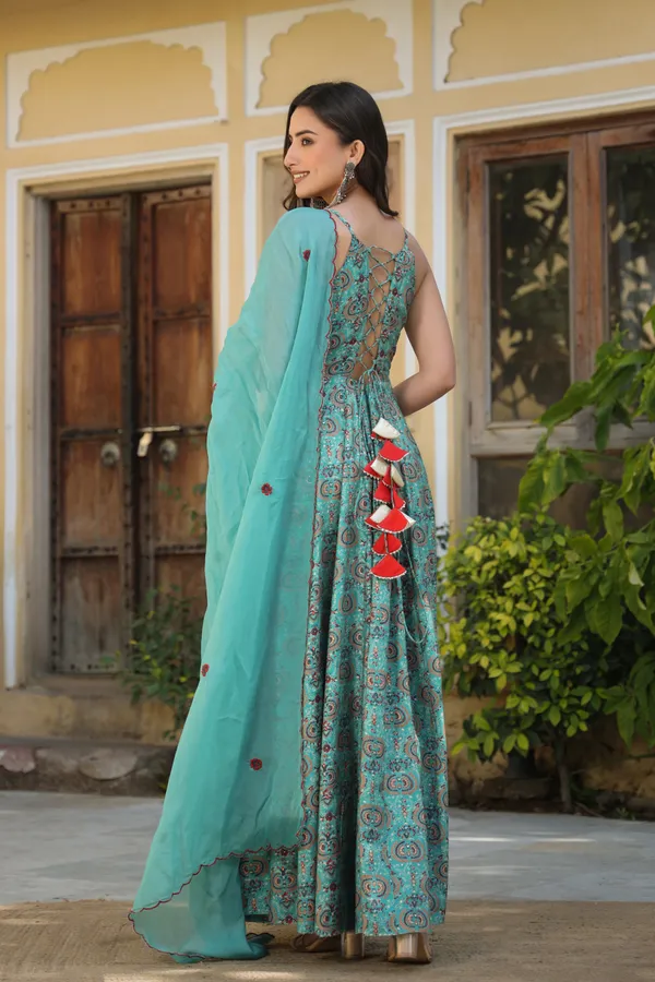 Blue_Ethnic_Chanderi_Gown_With_Dupatta_For_Women