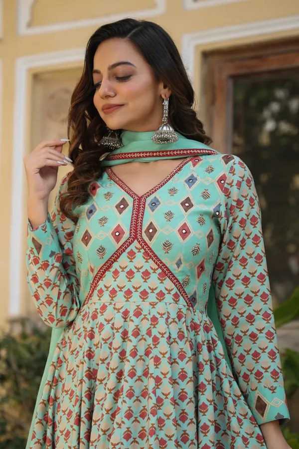 Blue_Ethnic_Chanderi_Dress_With_Dupatta_For_Women